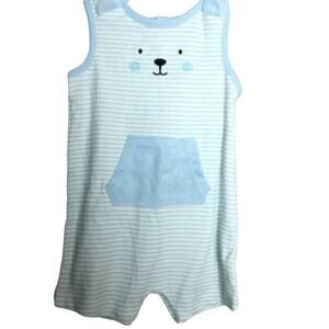 Absorba Baby Boy One -piece Front Pocket and Button Back Cozy Style Sz 18M